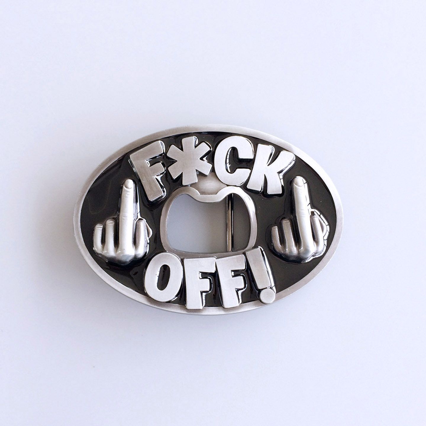 Oval Enamel Bottle Opener Vintage Belt Buckle