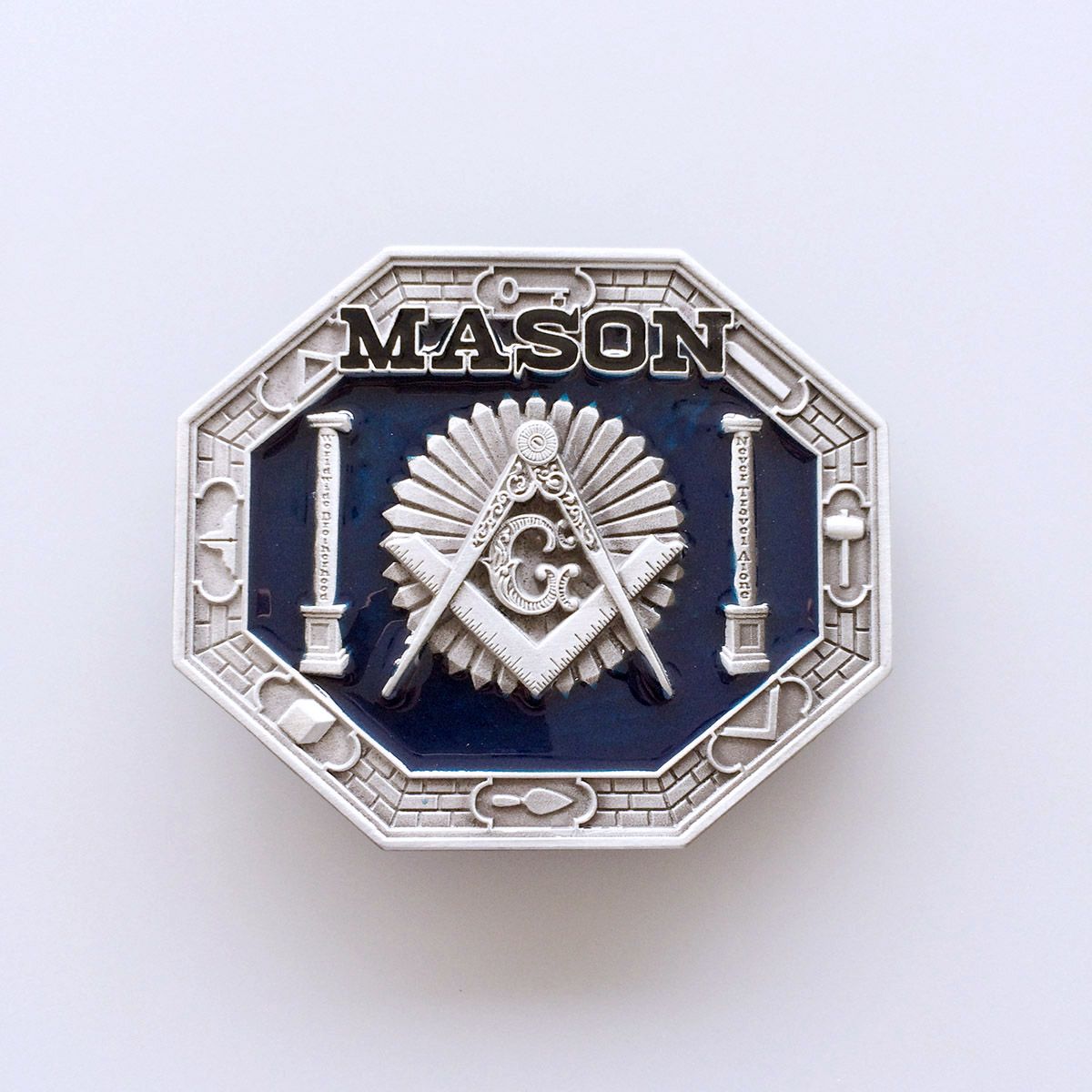 Vintage Style Enamel Mason Belt Buckle