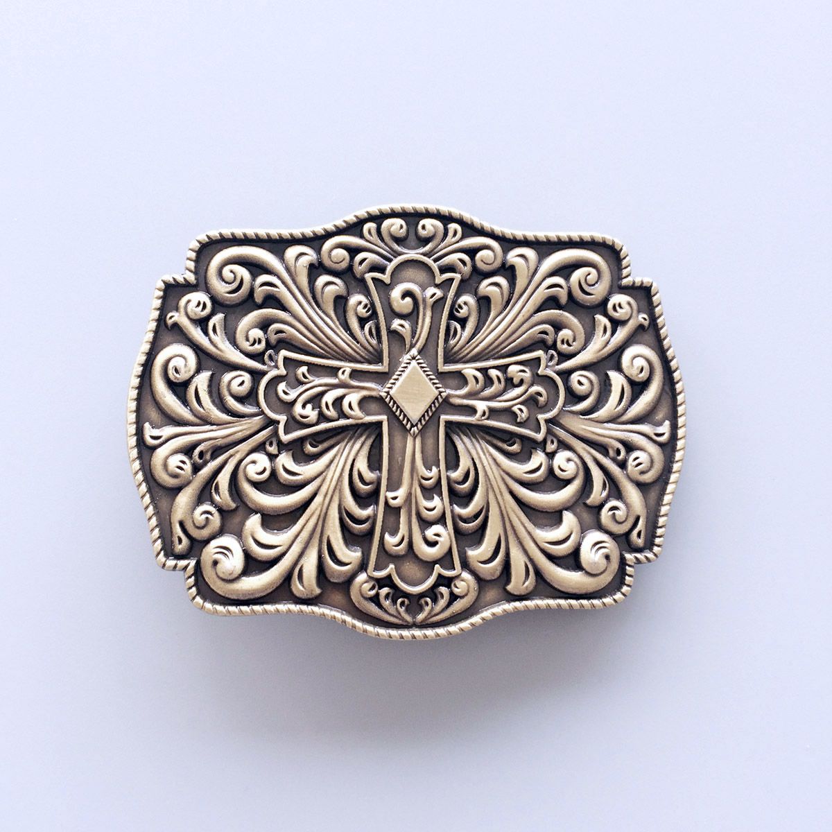 Vintage Western Flower Belt Buckle (Antique Bronze Plated)