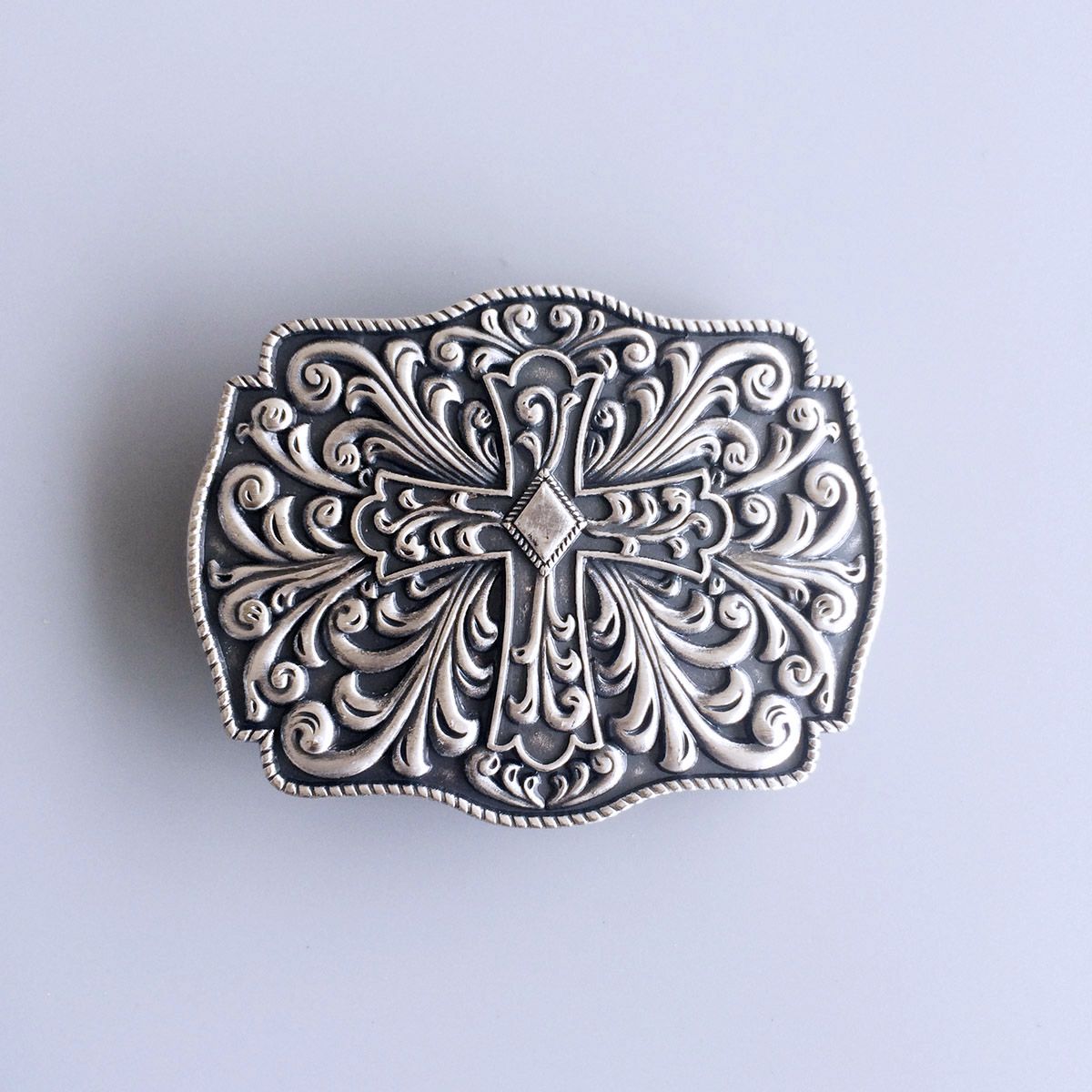 Vintage Silver Plated Western Flower Cowgirl Belt Buckle