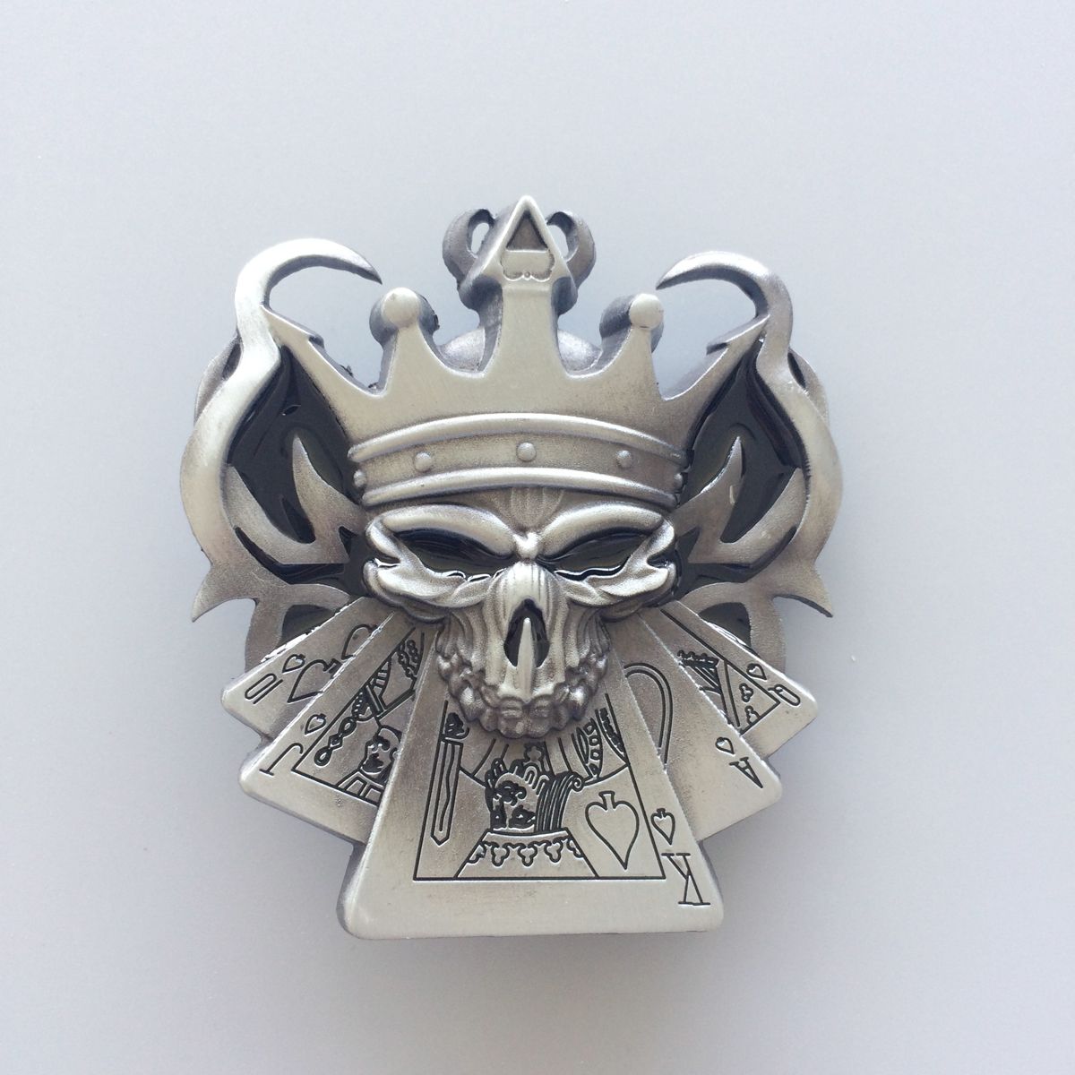 Vintage Style Emo Skull Casino Enamel Belt Buckle