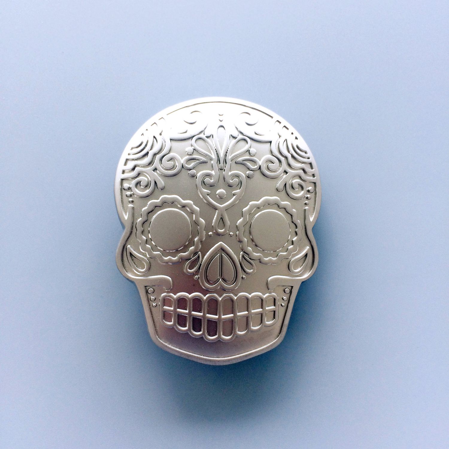 Vintage Enamel Emo Skull Belt Buckle
