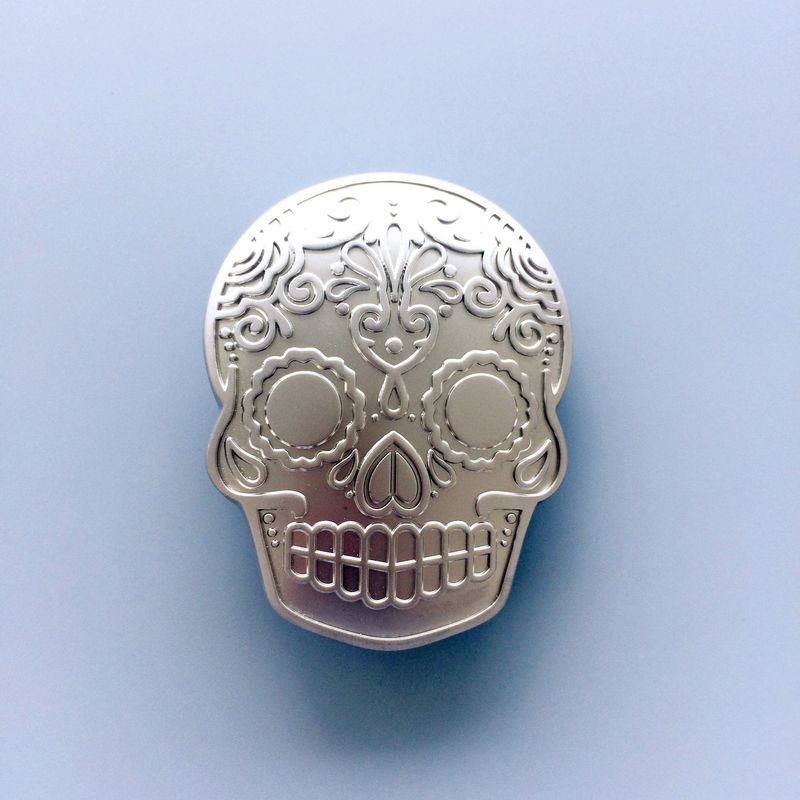Matter Silver Emo Skull Belt Buckle BUCKLE-SK027AS