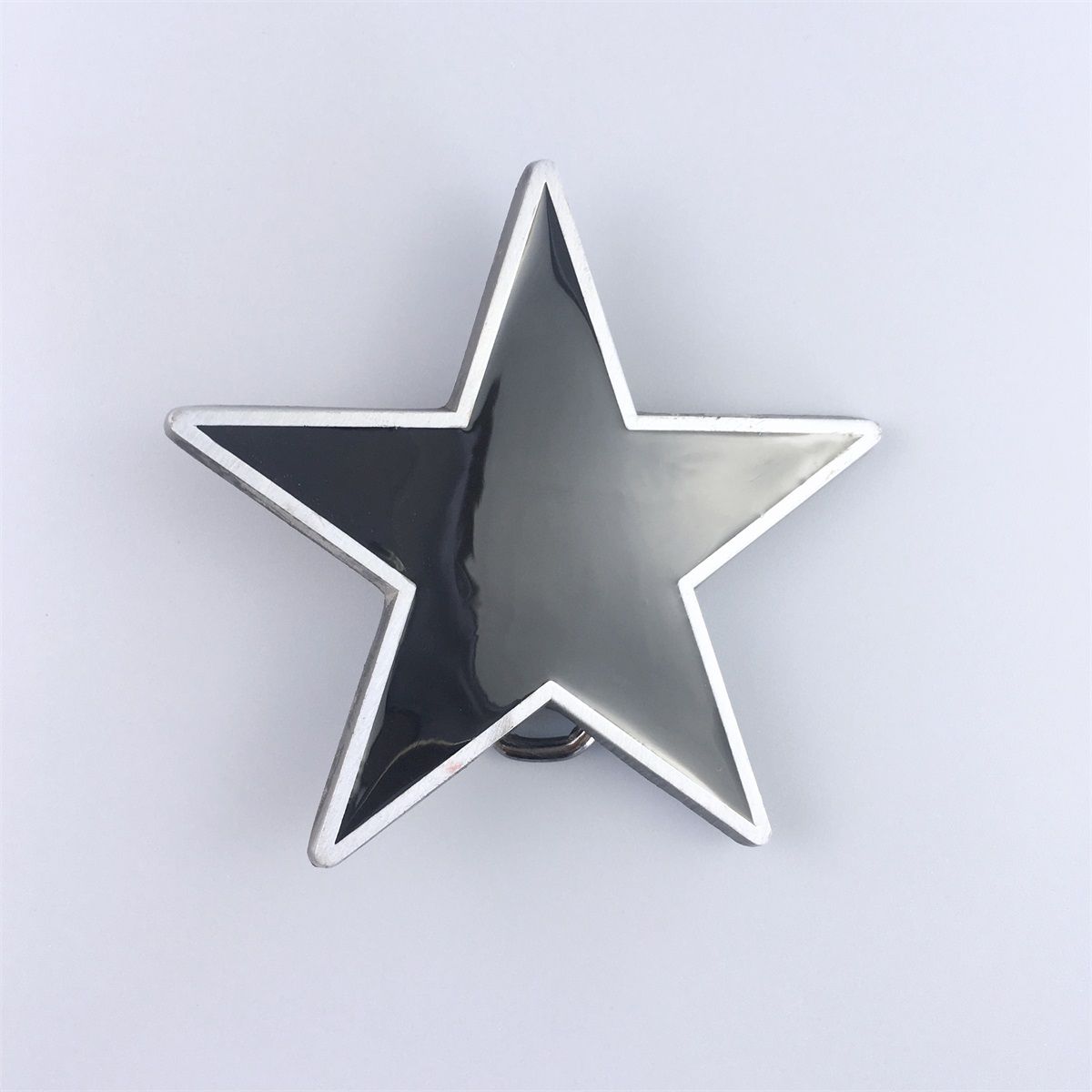 Black Enamel Star Belt Buckle