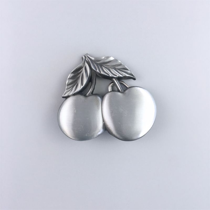 Antique Brushed Silver Cherry Belt Buckle BUCKLE-T056AS
