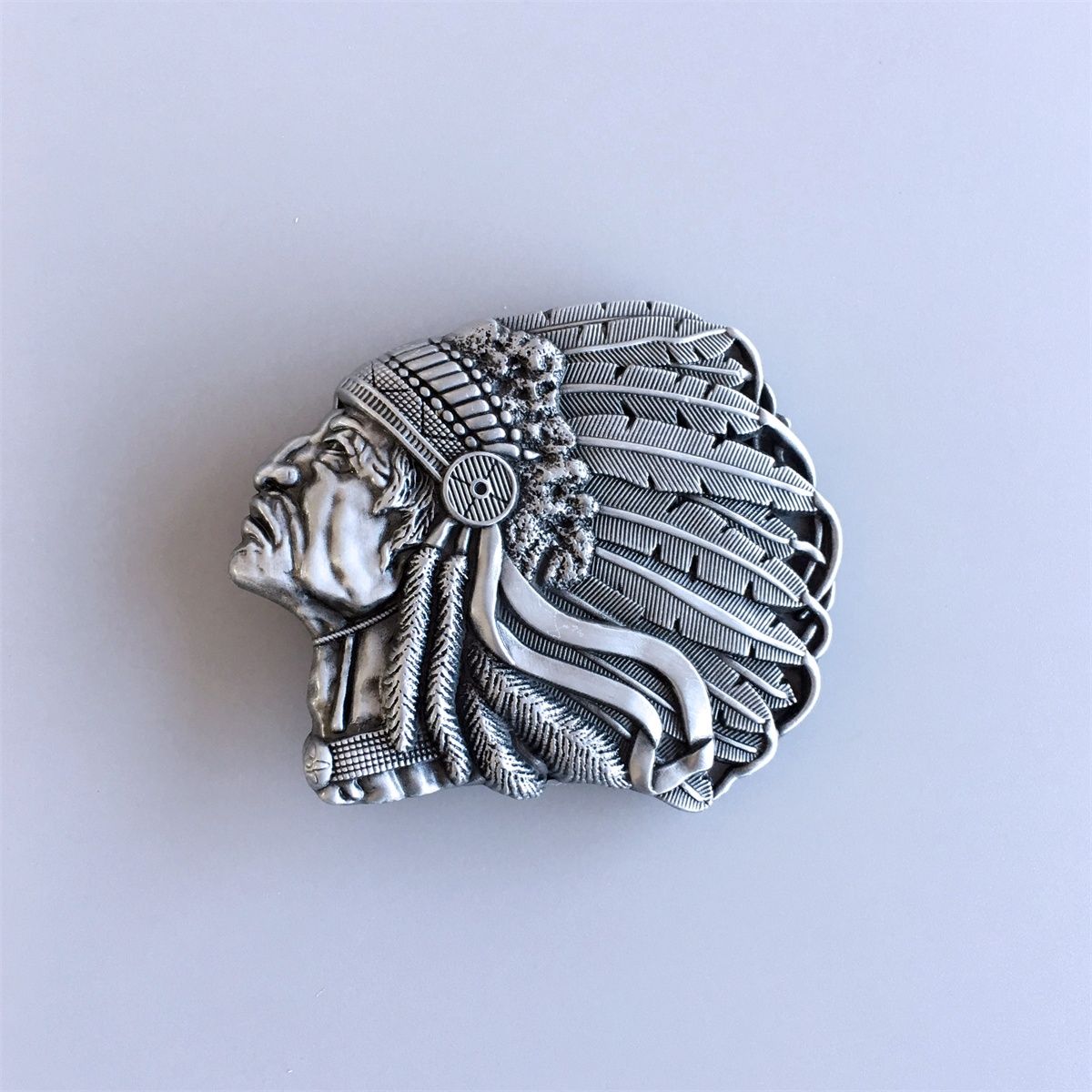 Vintage Style Western Wildlife Chief Belt Buckle Hebilla