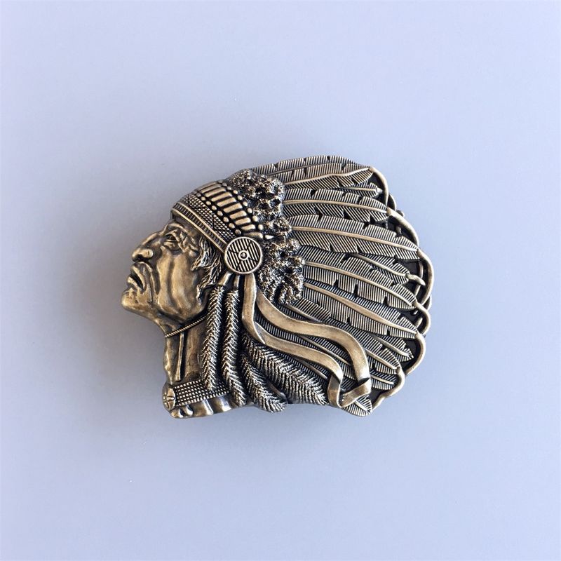 Vintage Bronze Plated Chief Belt Buckle Hebilla BUCKLE-WT073AB