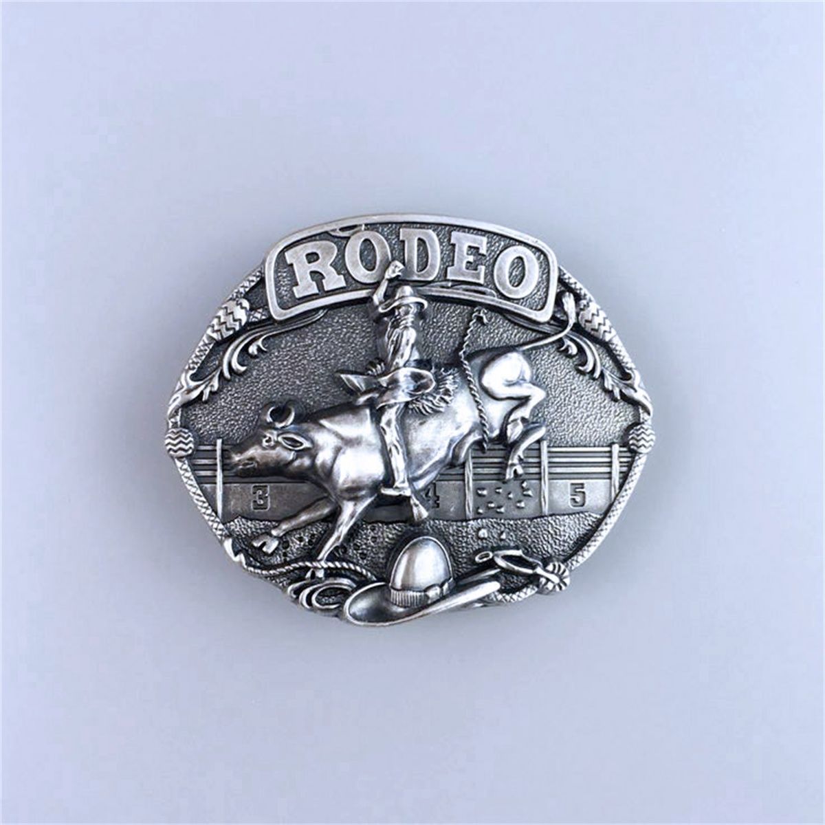 Vintage Silver Plated Western Rodeo Race Cowboy Belt Buckle Hebilla