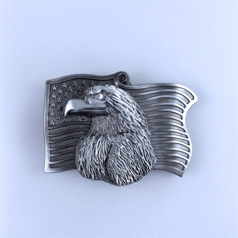 Eagle On US Ameriaca Flag Vintage Belt Buckle Hebilla BUCKLE-WT075AS