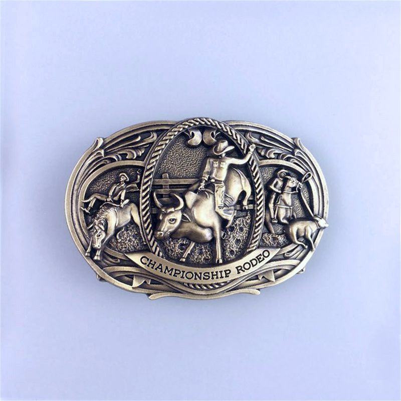 Vintage Bronze Plated Western Rodeo Championship Belt Buckle Hebilla BUCKLE-WT091AB