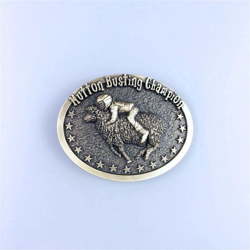 Antique Bronze Mutton Busting Cowboy Cowgirl Wildlife Belt Buckle Hebilla BUCKLE-WT106AB
