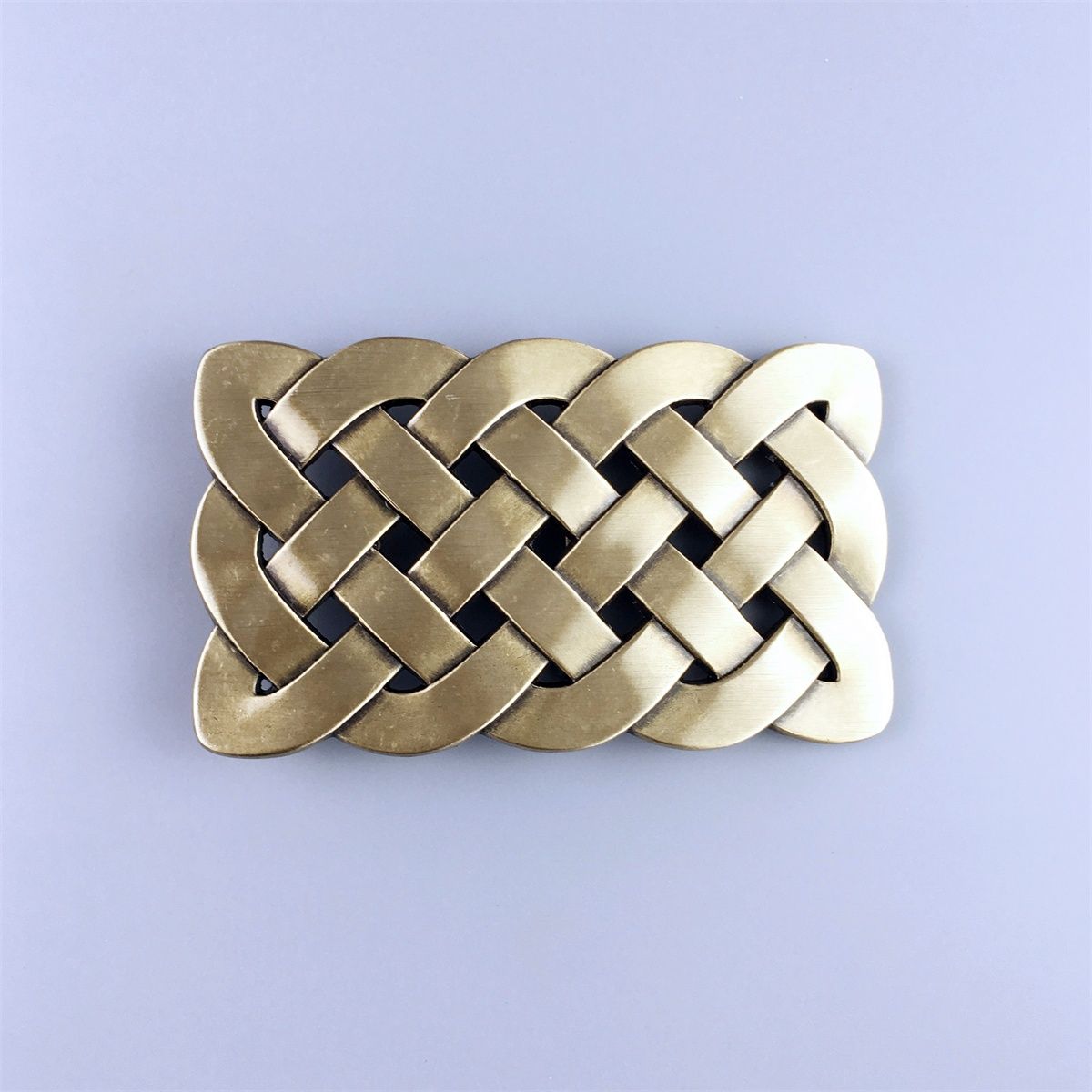 Vintage Bronze Plated Cross Celtic Knot Rectangle Belt Buckle Hebilla