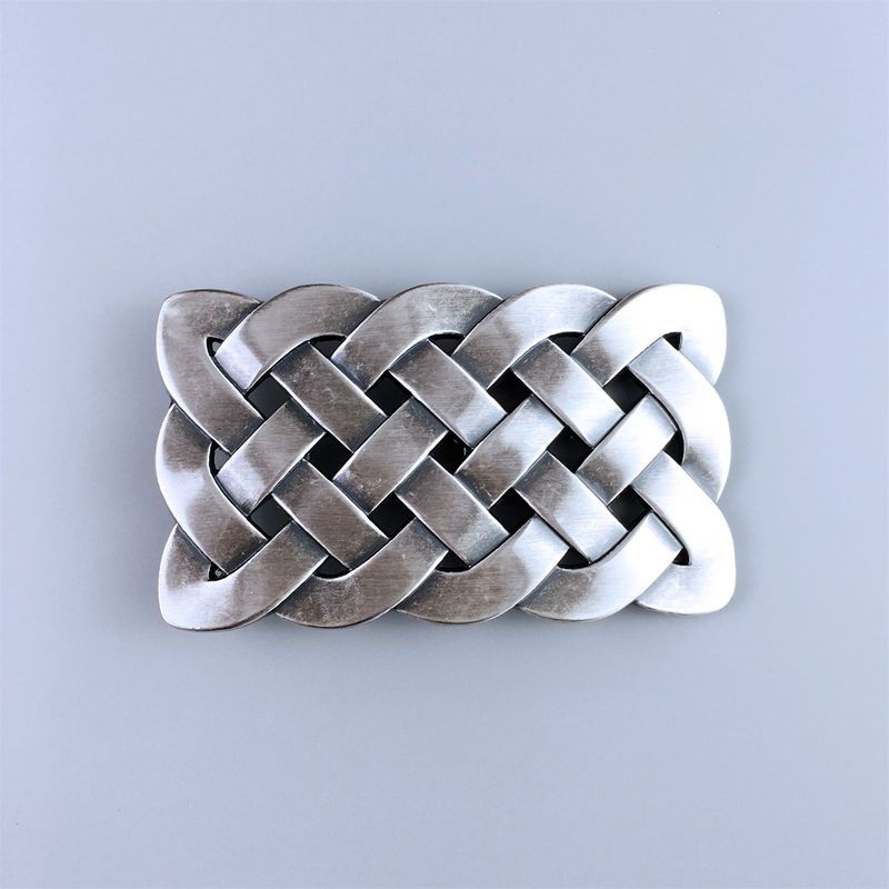 Vintage Silver Plated Cross Celtic Knot Rectangle Belt Buckle Hebilla BUCKLE-WT109SL