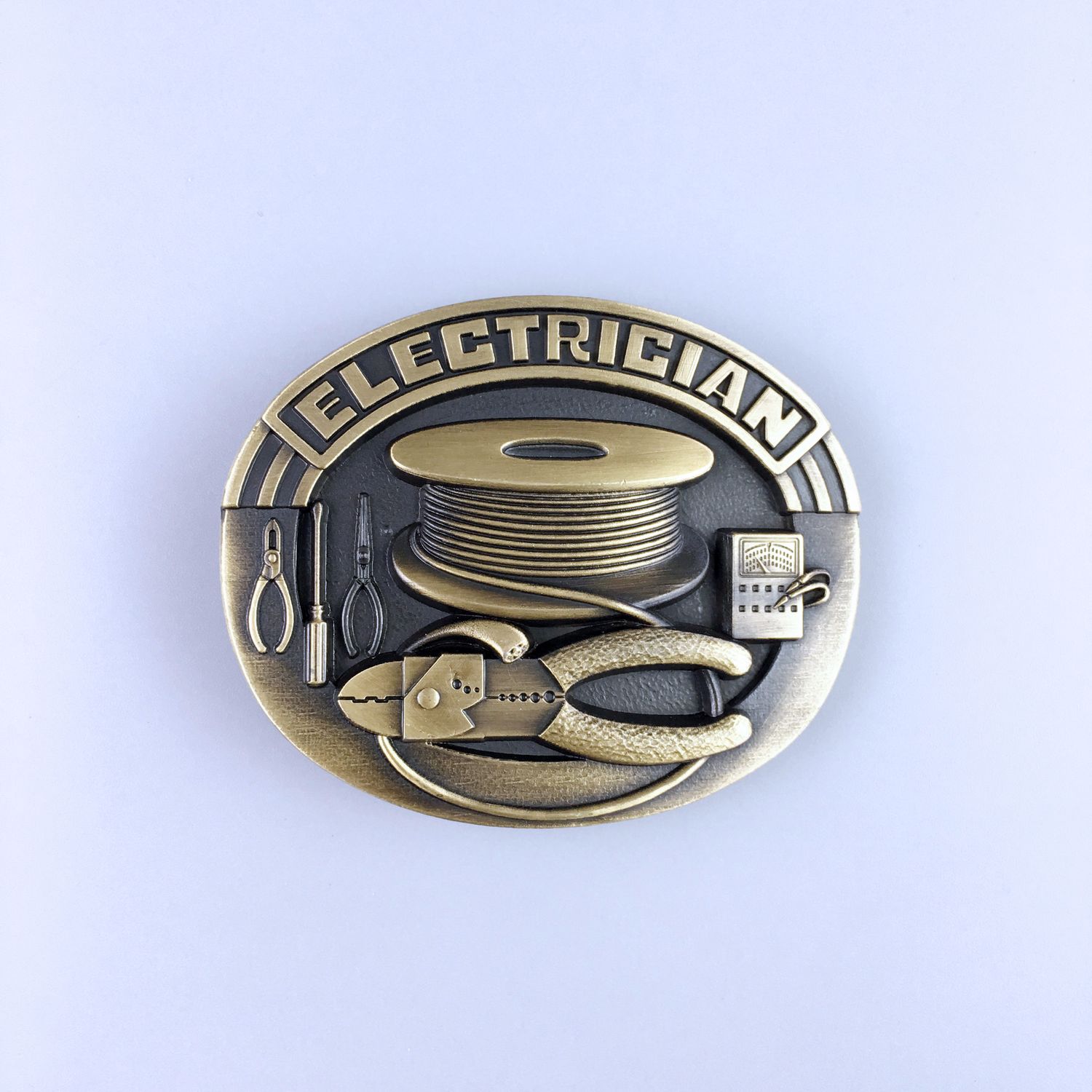 Vintage Bronze Plated Trades Tradesman Tool Belt Buckle Hebilla