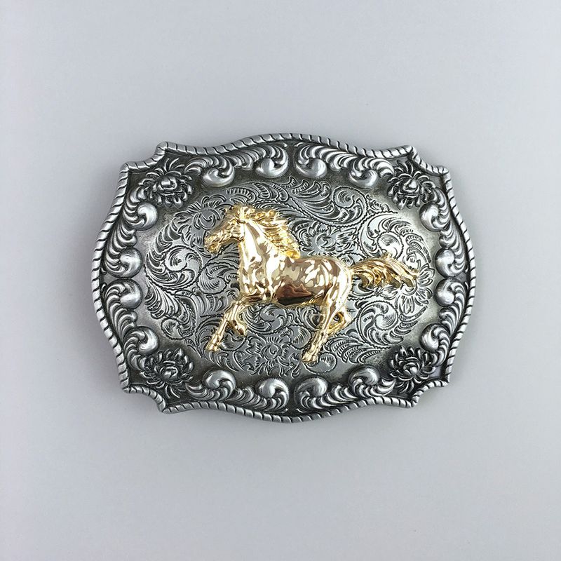 Western Cowboy Rodeo Horse Double Color Belt Buckle BUCKLE-WT129