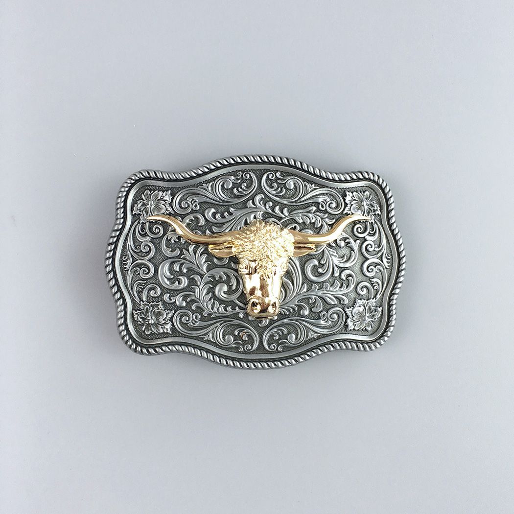 Small Size Vintage Bull Head Western Belt Buckle