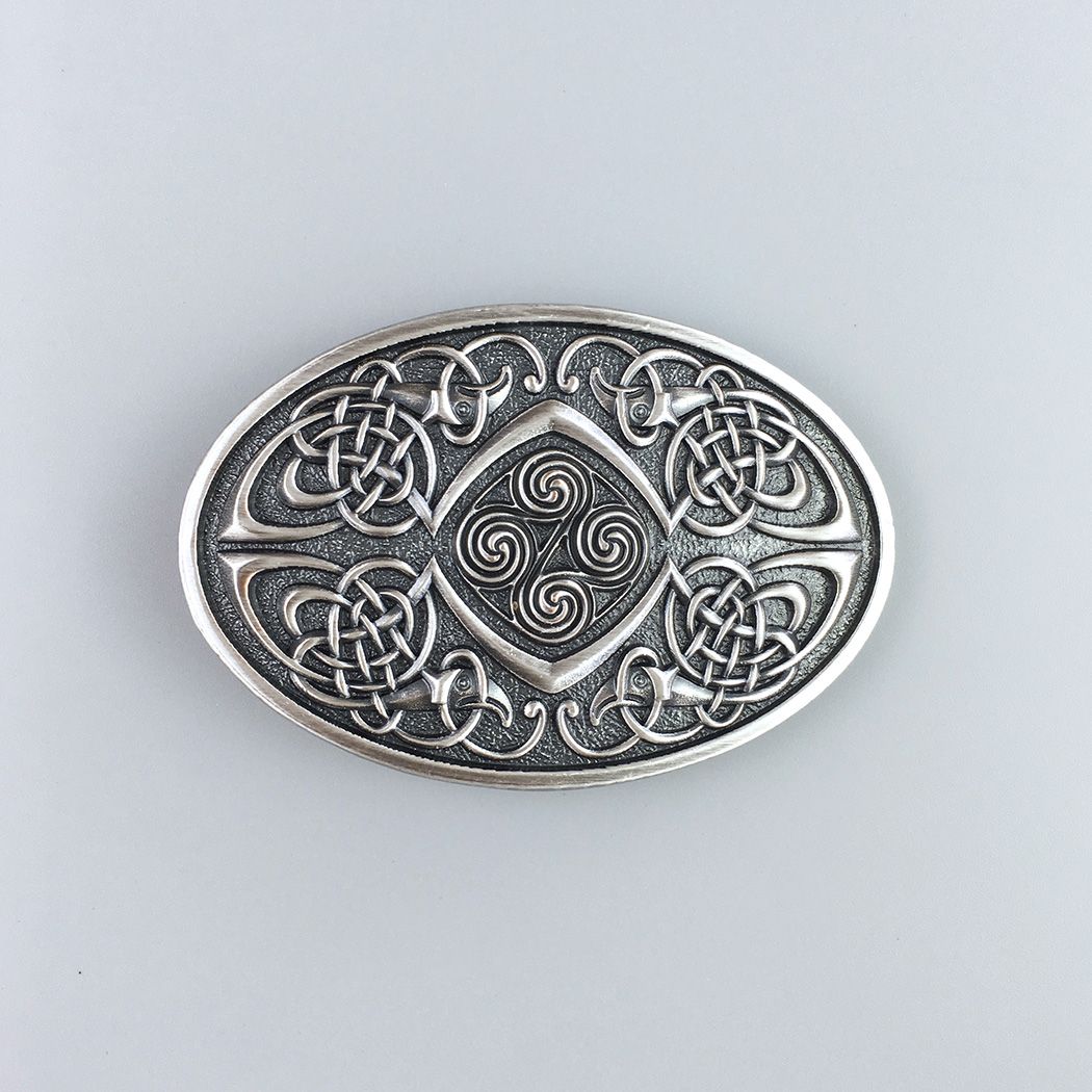Vintage Silver Plated Celtic Legend Phoenix Oval Western Belt Buckle Hebilla