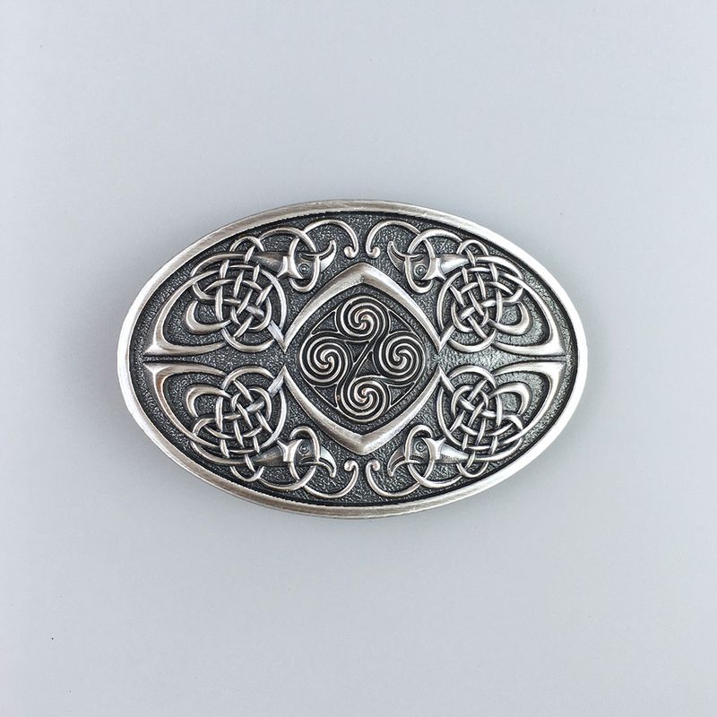 Vintage Silver Plated Celtic Legend Phoenix Oval Western Belt Buckle Hebilla BUCKLE-WT132SL