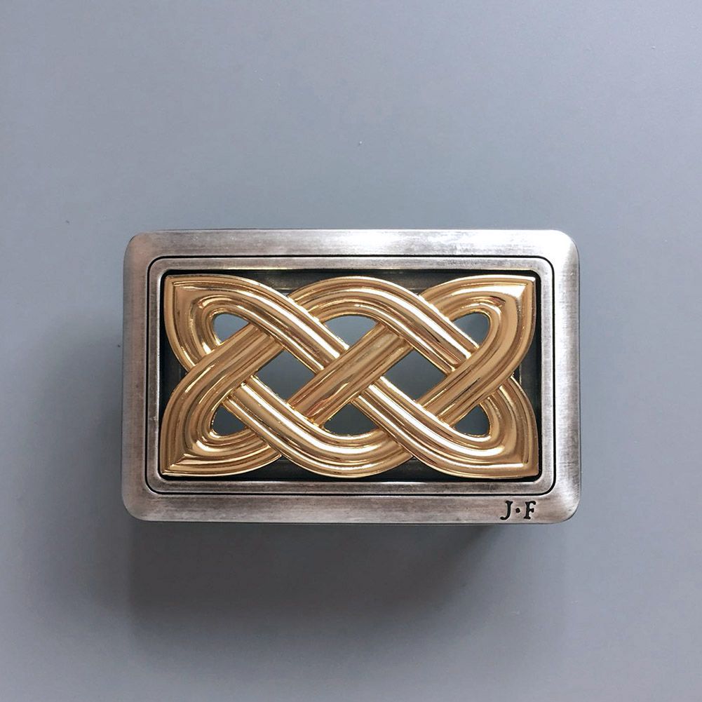 Vintage Silver Gold Double Color Cross Knot Celtic Belt Buckle BUCKLE-WT146SL
