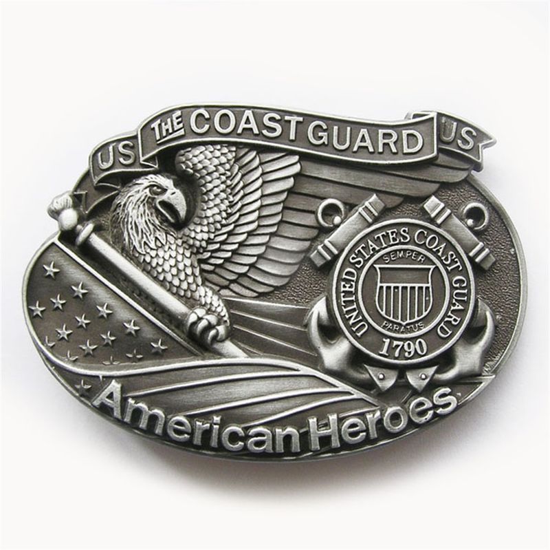 Vintage Style American Hero Coast Guard Belt Buckle BUCKLE-3D038AS