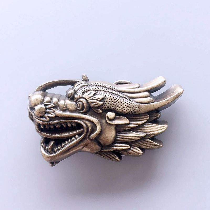 Vintage Bronze Plated Sculpt Dragon Head Belt Buckle BUCKLE-3D056AB