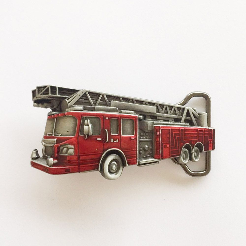 Vintage Style Fire Truck Firefighter Enamel Belt Buckle also Stock in the US Gurtelschnalle Boucle de ceinture Hebilla BUCKLE-3D027RD