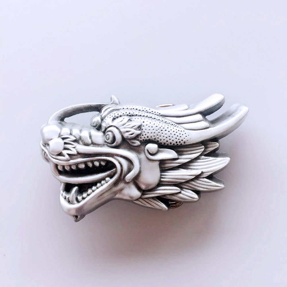 Vintage 3D Cut Out Dragon Head Belt Buckle