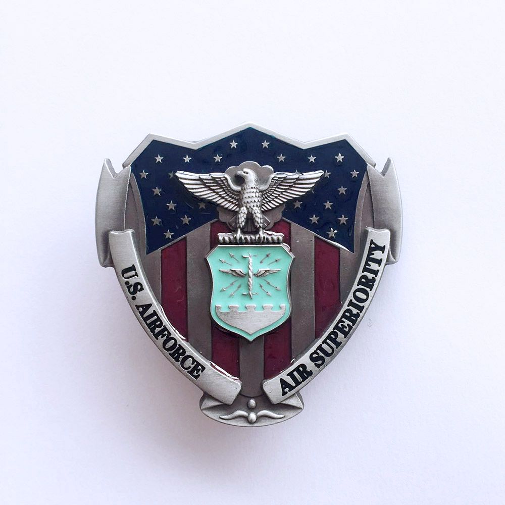 Vintage Enamel Air Hero Flag Belt Buckle