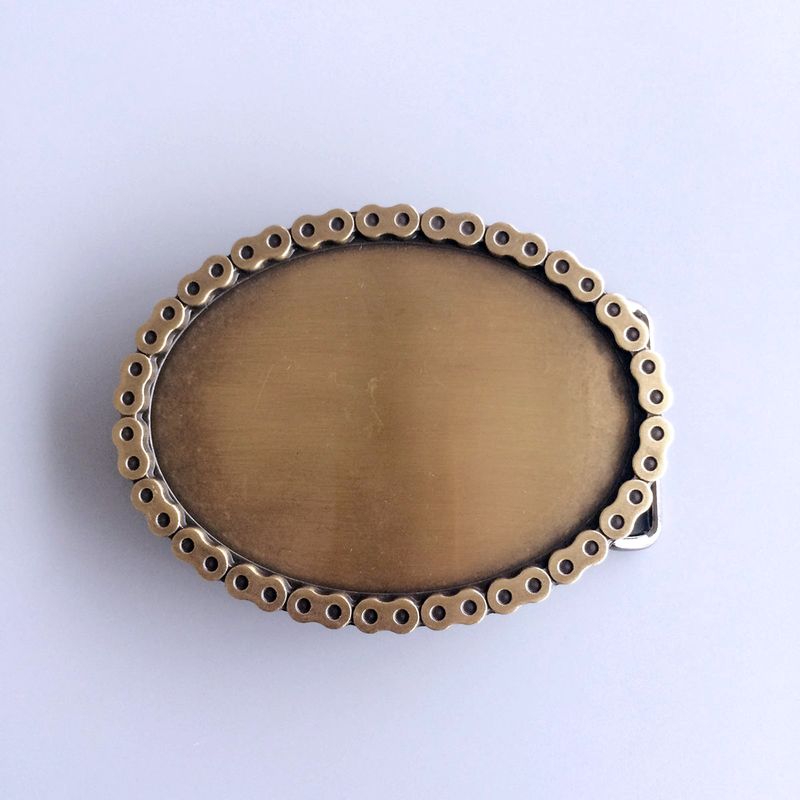 Vintage Oval Rider Blank Belt Buckle (Antique Bronze Plated Color)