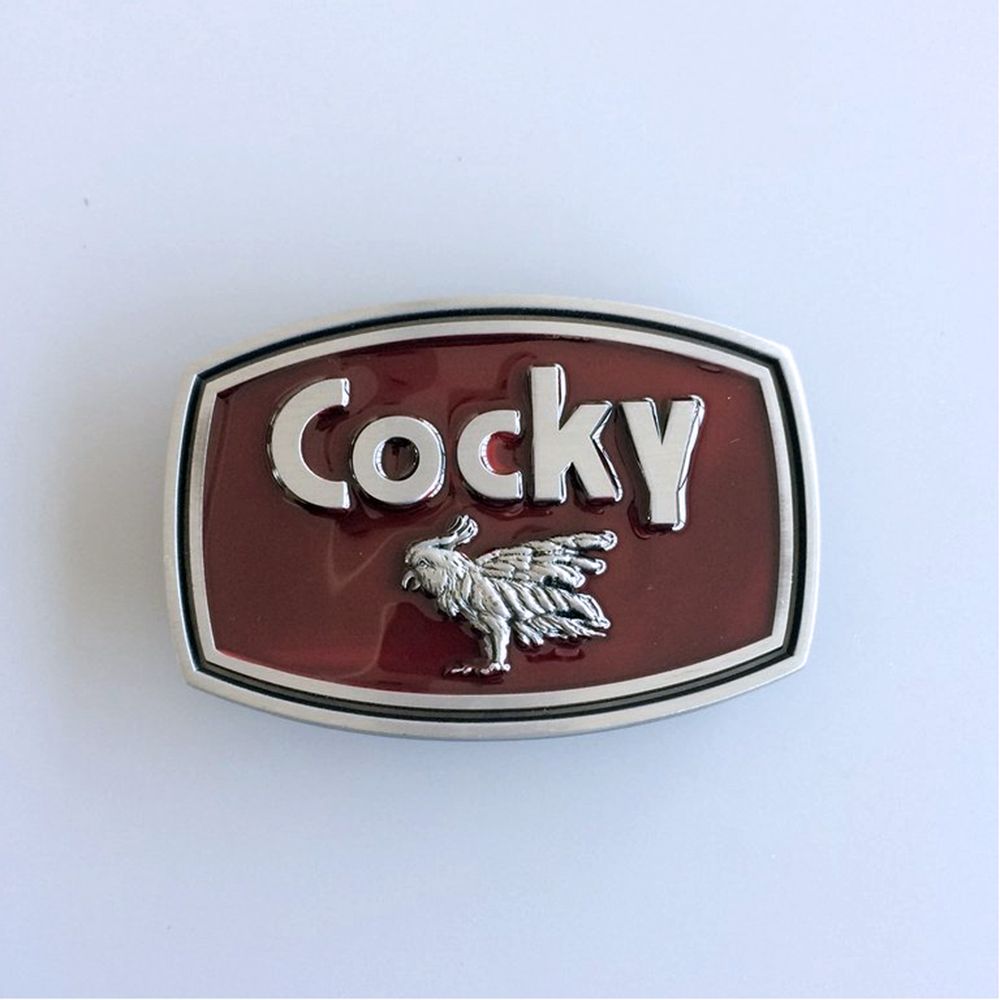 Vintage Enamel Western Animal Belt Buckle