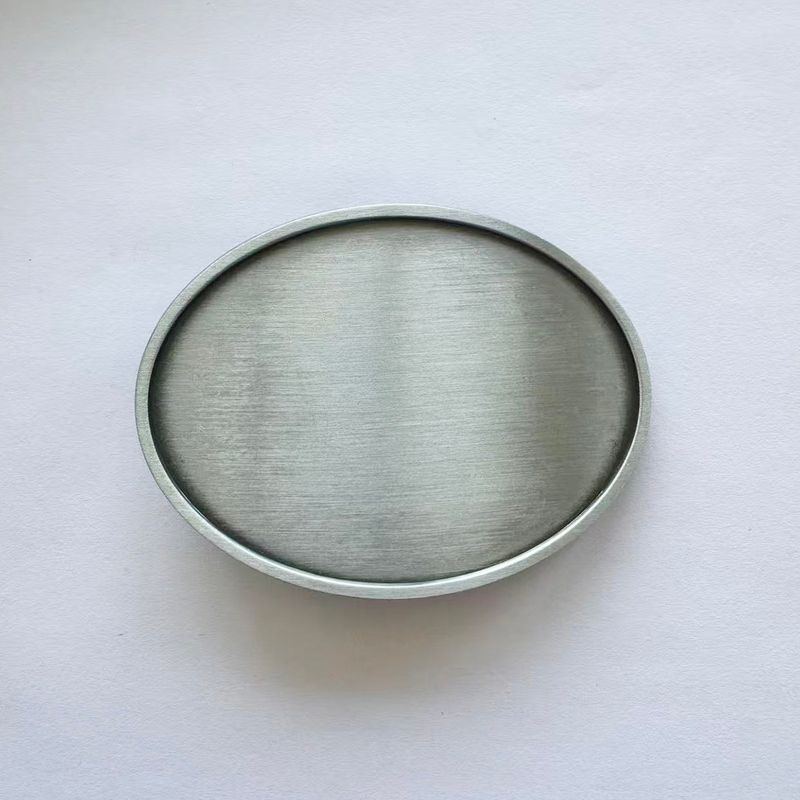 Antique Brushed Silver Plated Oval Blank Custom Belt Buckle BUCKLE-BL012ASN