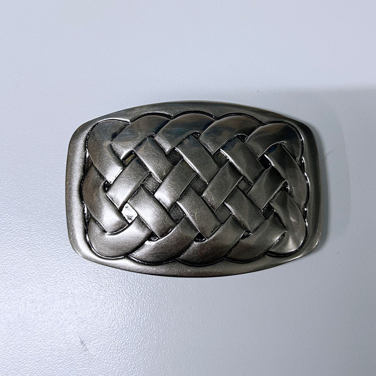 Vintage Silver Plated Cross Knot Solid Brass Belt Buckle BS020SL