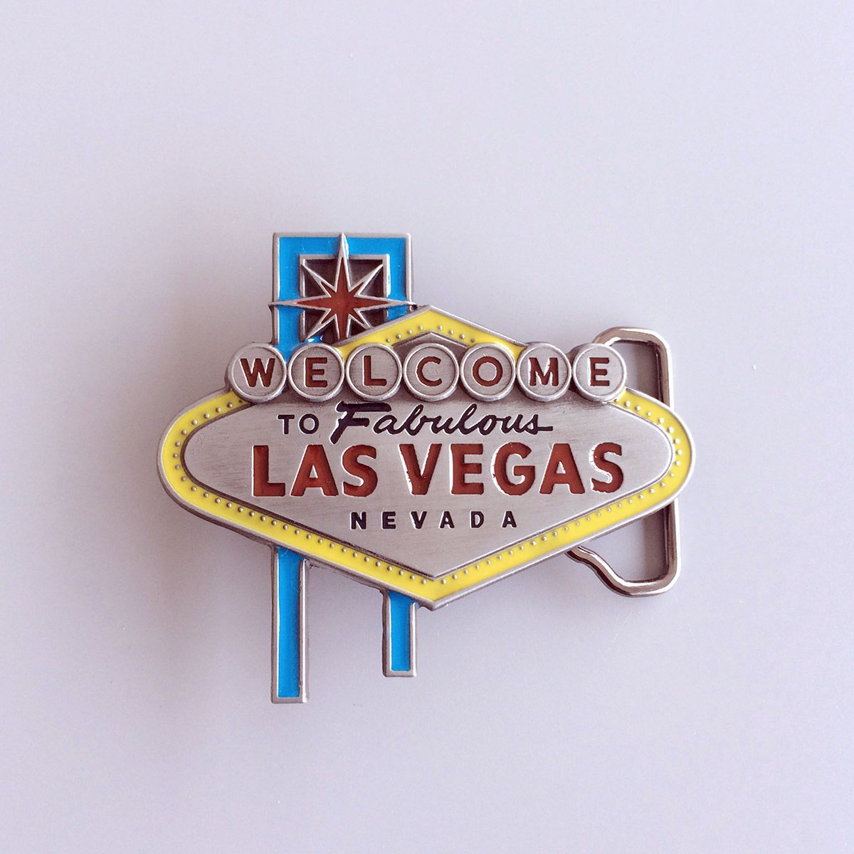 Vintage Enamel Nevada Las Vegas Sign Belt Buckle BUCKLE-CS033
