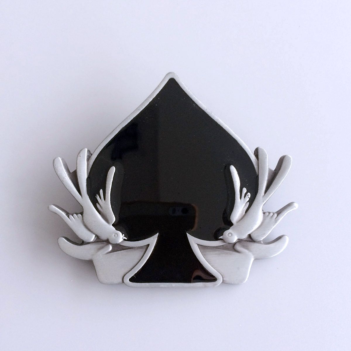 Vintage Style Swallows Enamel Belt Buckle