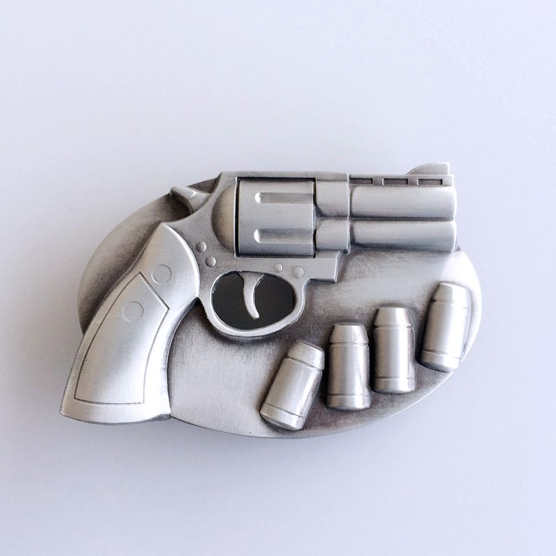 Antique Brushed Silver Cosplay Costume Western Oval Belt Buckle BUCKLE-GU010