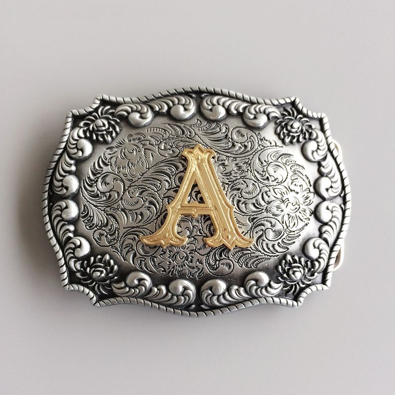Vintage Style Initial Letter A Cowboy Cowgirl Belt Buckle Hebilla