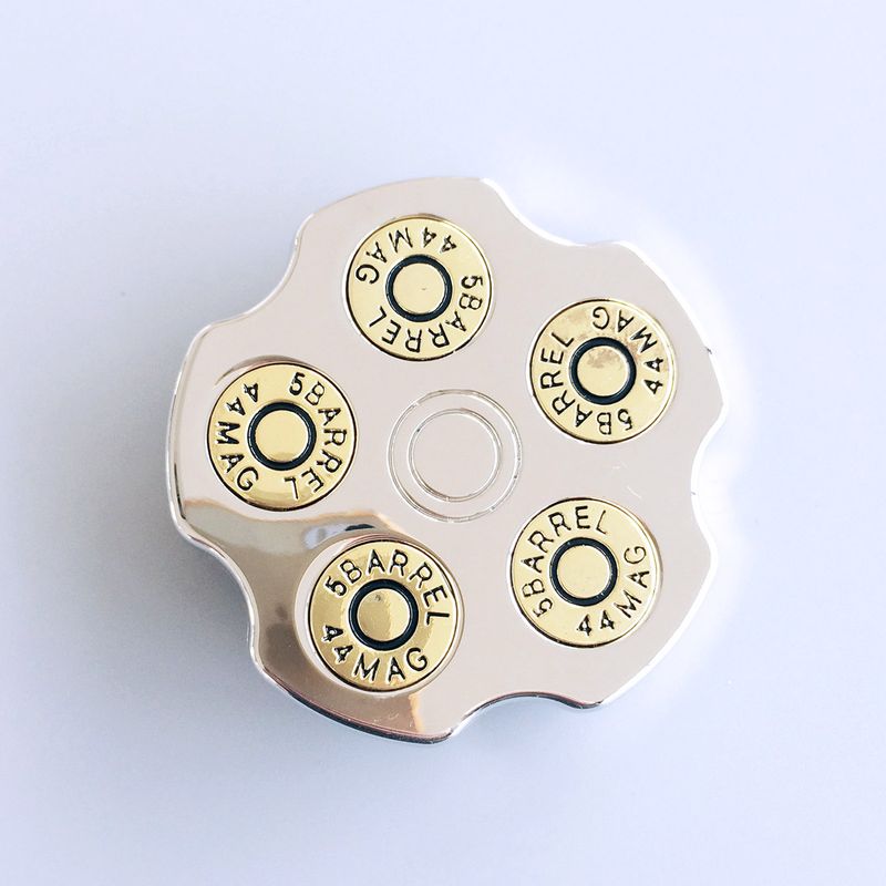 Bright Silver Round Spinning Spinner Belt Buckle BUCKLE-GU043