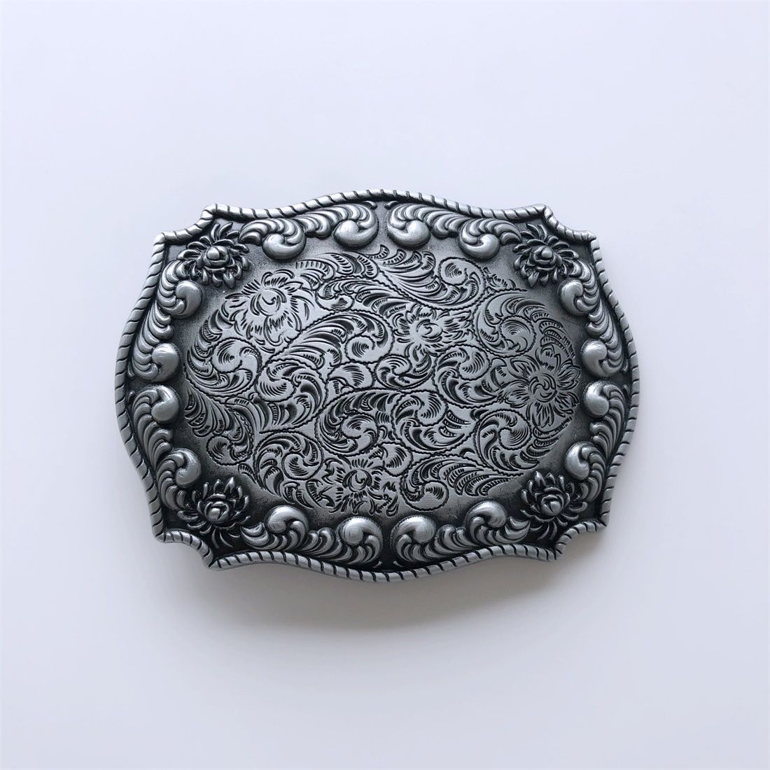 Antique Brushed Silver Cowboy Cowgirl Western Belt Buckle Hebilla