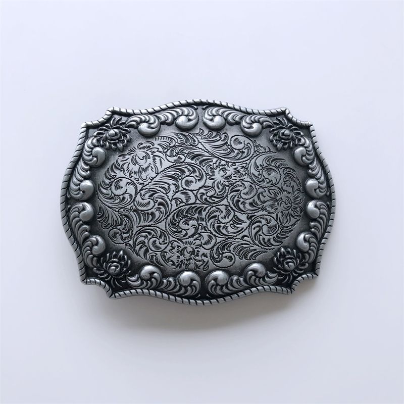 Antique Brushed Silver Cowboy Cowgirl Western Belt Buckle Hebilla