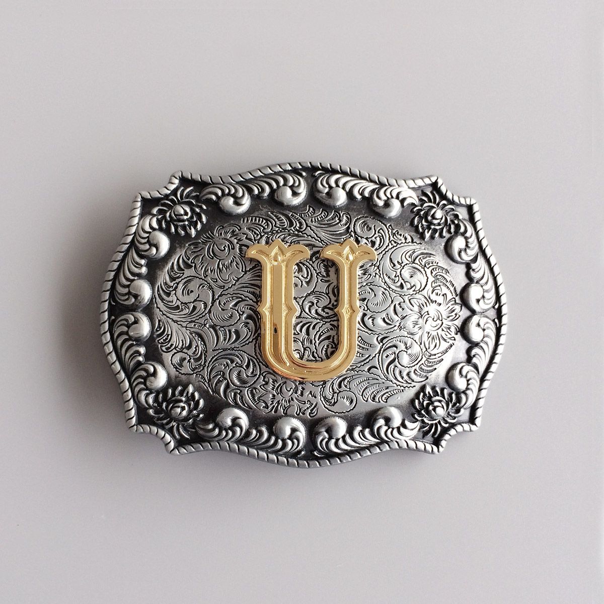 Initial Letter U Cowboy Cowgirl Western Belt Buckle Hebilla
