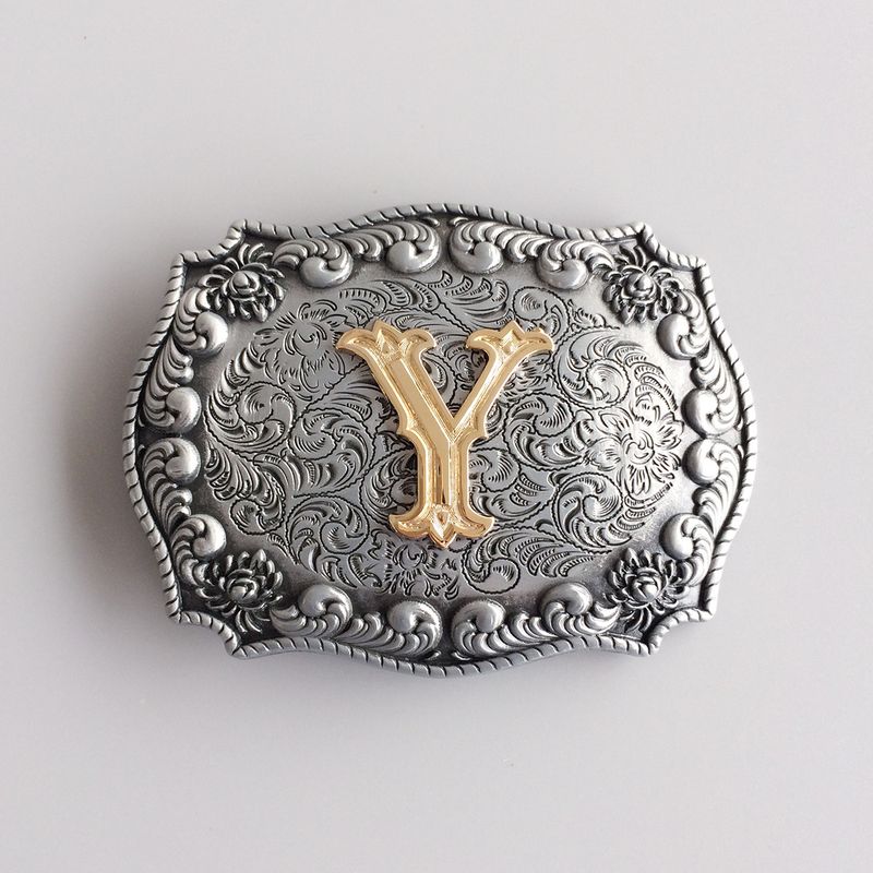Initial Letter Y Cowboy Cowgirl Western Belt Buckle Hebilla