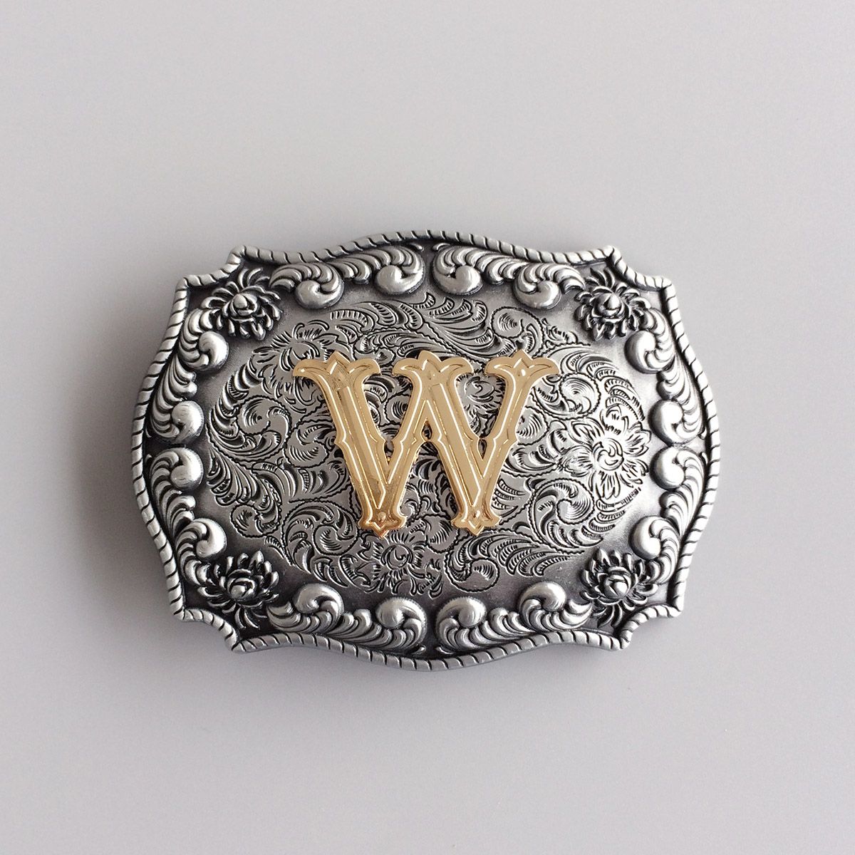 Vintage Style Initial Letter W Cowboy Cowgirl Belt Buckle Hebilla