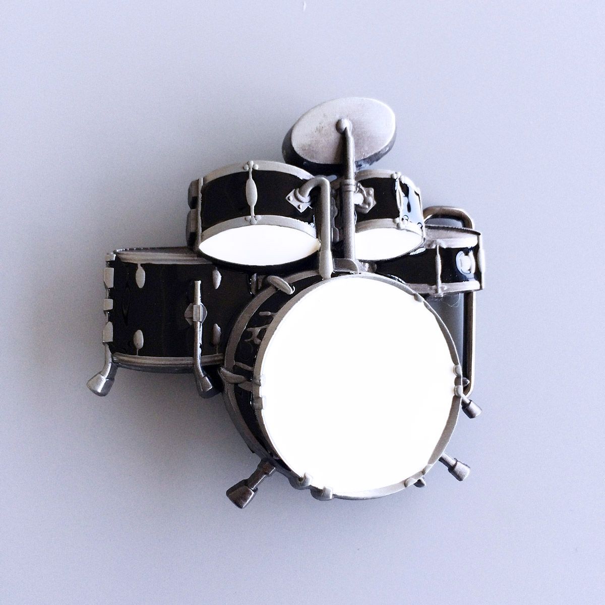 Vintage Style Black Enamel Music Belt Buckle