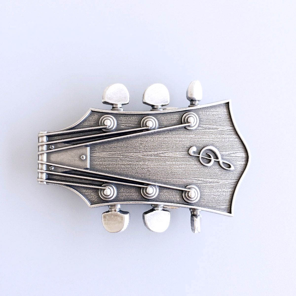 Vintage Silver Plated Guitar Head Music Belt Buckle
