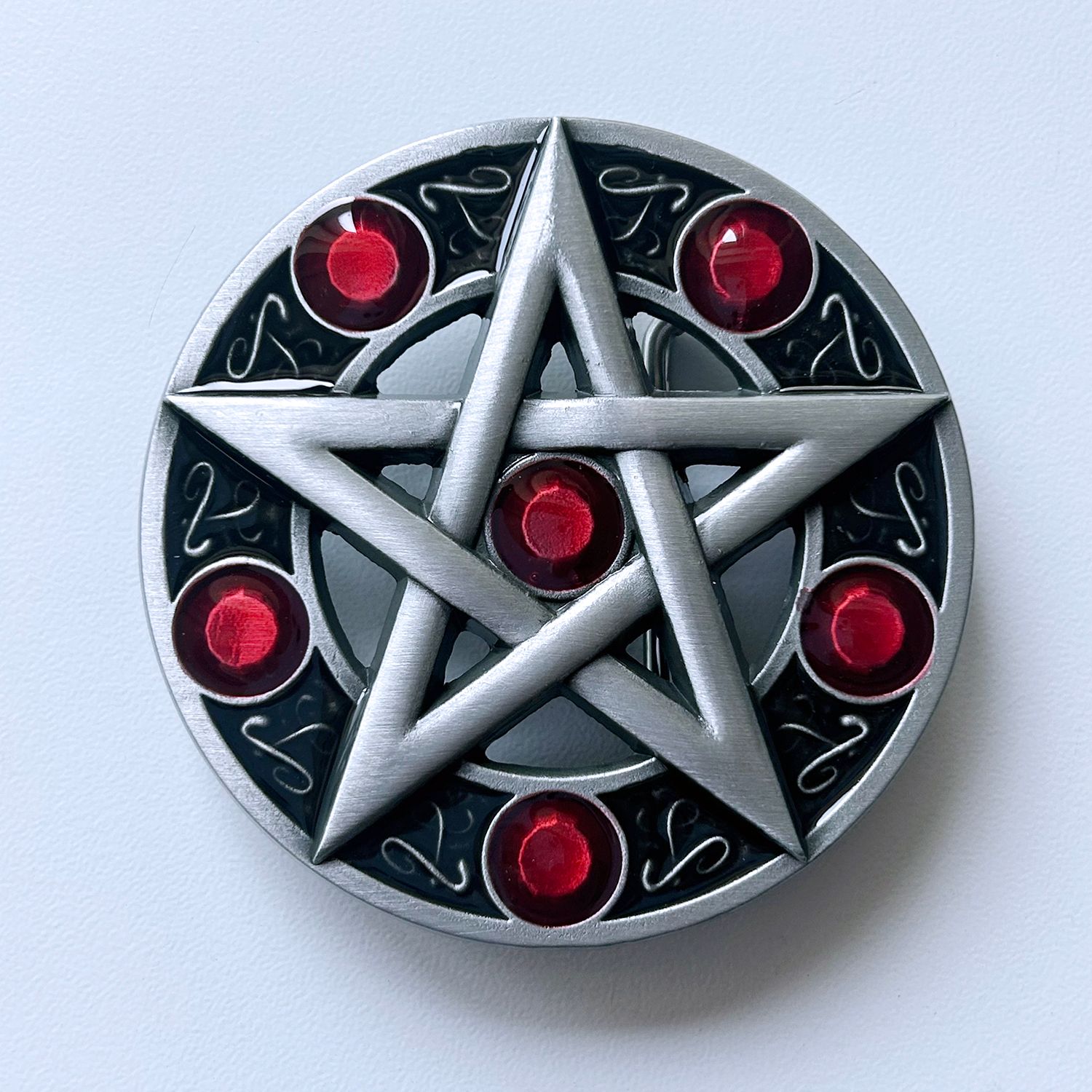 Enamel Vintage Cross Star Circle Totem Round Belt Buckle