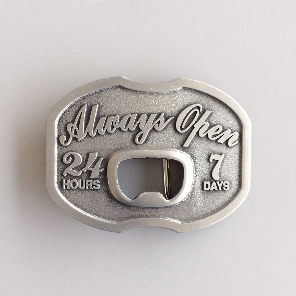 Antique Silver Vintage Style Always Open Beer Bottle Opener Belt Buckle Hebilla