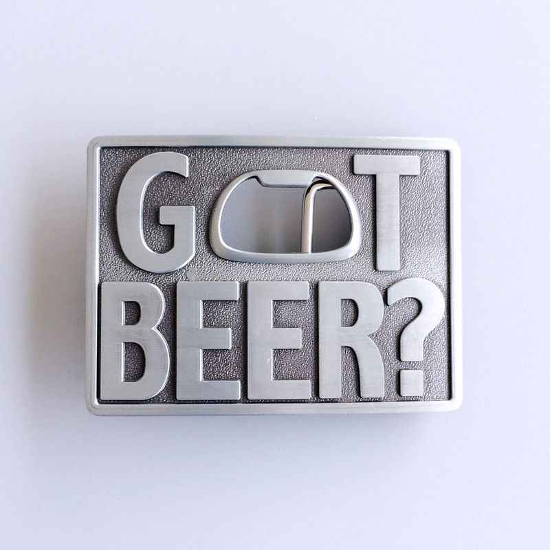 Vintage Style Got Beer Bottle Opener Rectangle Belt Buckle BUCKLE-OC021AS