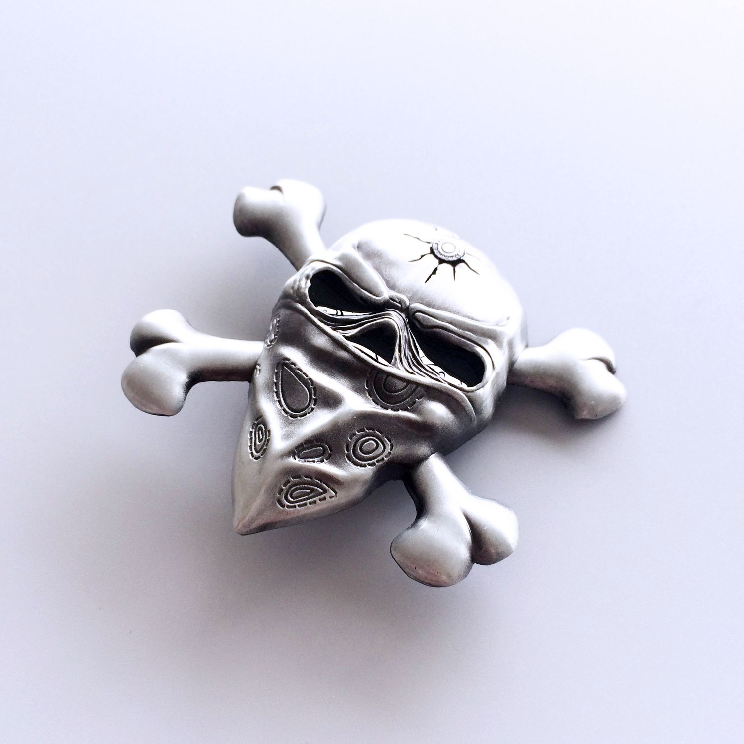 Vintage Skull Masks Cut Out Belt Buckle