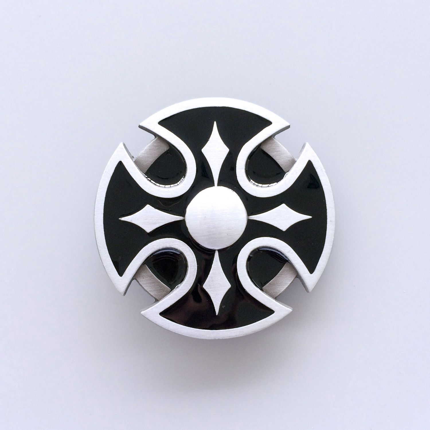 Enamel Round Celtic Cross Vintage Belt Buckle