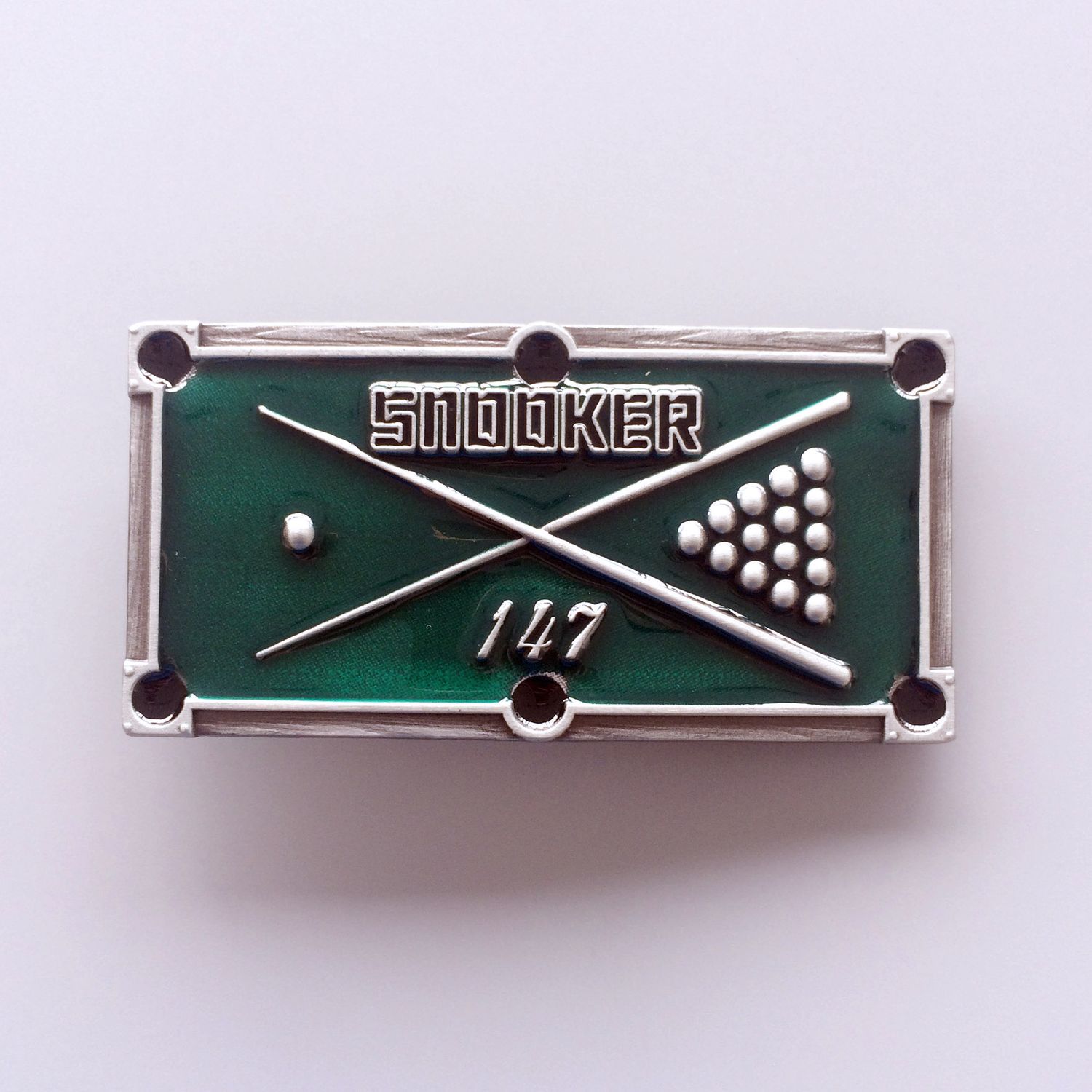 Vintage Green Snooker Belt Buckle